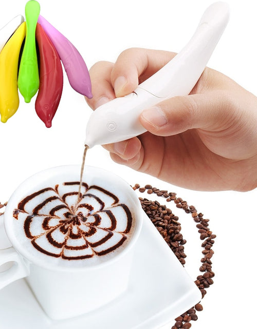 Load image into Gallery viewer, Creative Electrical Latte Art Pen for Coffee Cake Spice Pen Cake Decoration Pen Coffee Carving Pen Baking Pastry Tools
