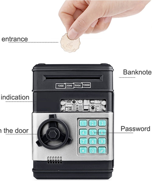 Load image into Gallery viewer, Electronic Piggy Bank ATM Password Money Box Cash Coins Saving Box ATM Bank Safe Box Automatic Deposit Banknote Christmas Gift
