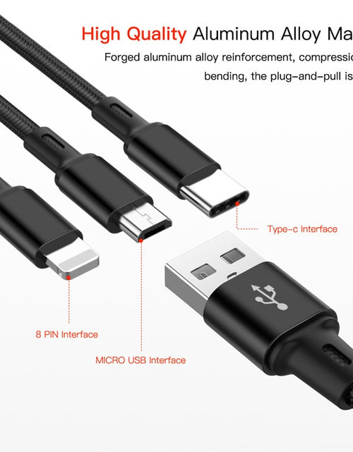 Load image into Gallery viewer, 3 in 1 USB Cable For iPhone and Android
